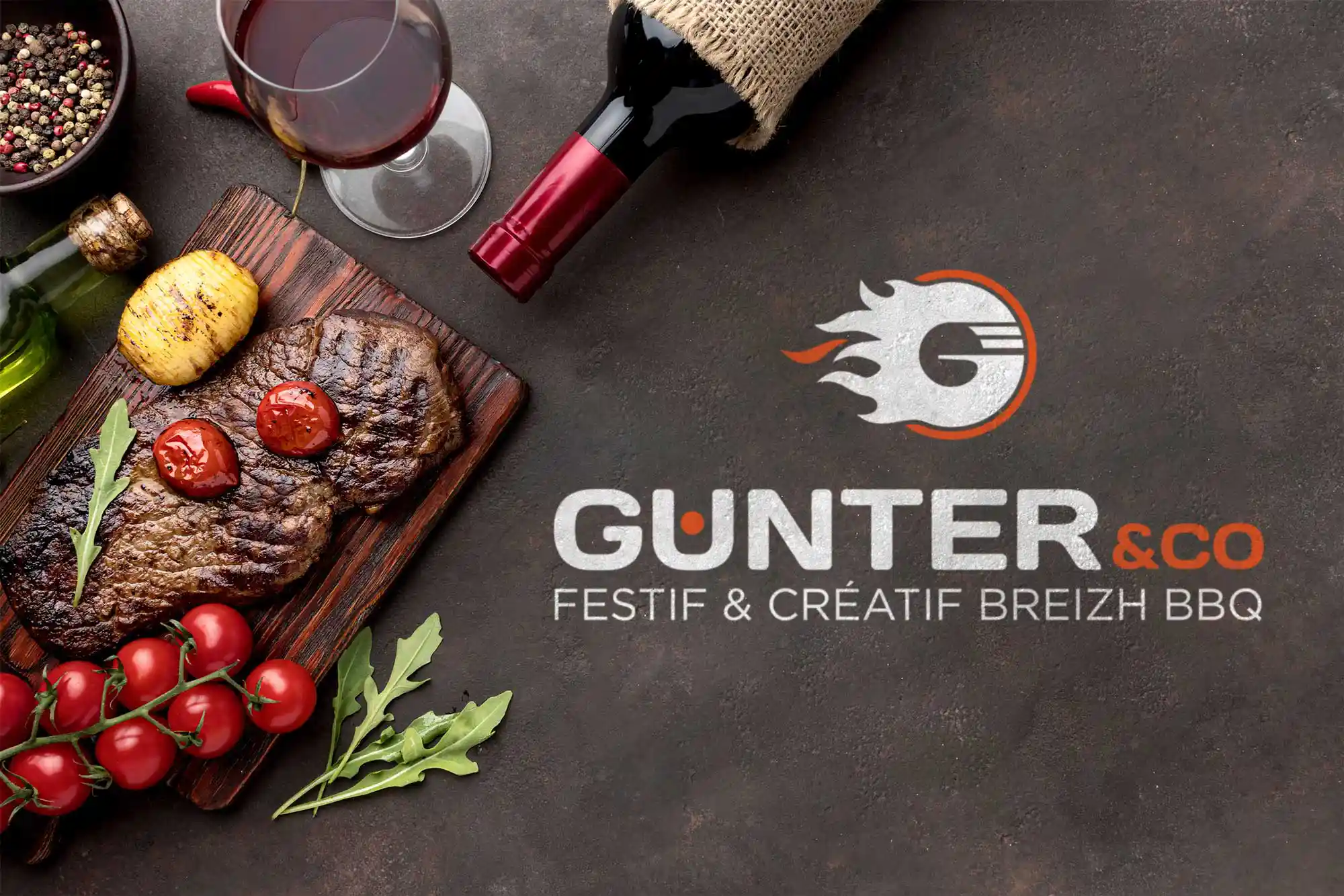 Création logo barbecue événementiel Gunter & Co par Click-creation